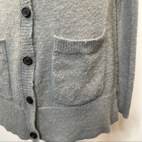 American Eagle Gray long Oversized Fuzzy Soft Cardigan with Pockets Size S - Picture 4 of 8